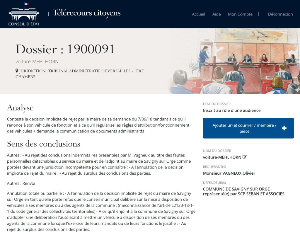 Véhicules d&rsquo;usages et de fonctions dans une collectivité locale : le rapporteur public du Tribunal administratif conclut à ce qu&rsquo;il soit enjoint à la Commune de délibérer pour définir des conditions de mise à disposition&nbsp;!