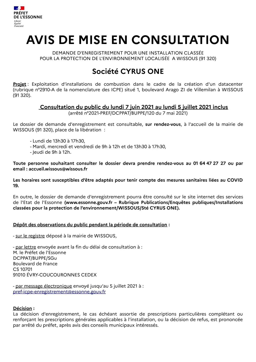 Mon avis défavorable à la création d&rsquo;un datacenter à proximité du cœur de ville de&nbsp;Wissous