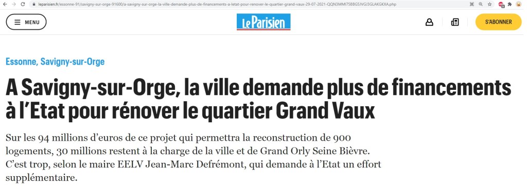 Champion DEFRÉMONT ! 42 millions en moins pour Grand-Vaux mais 6 en plus pour la&nbsp;Commune.