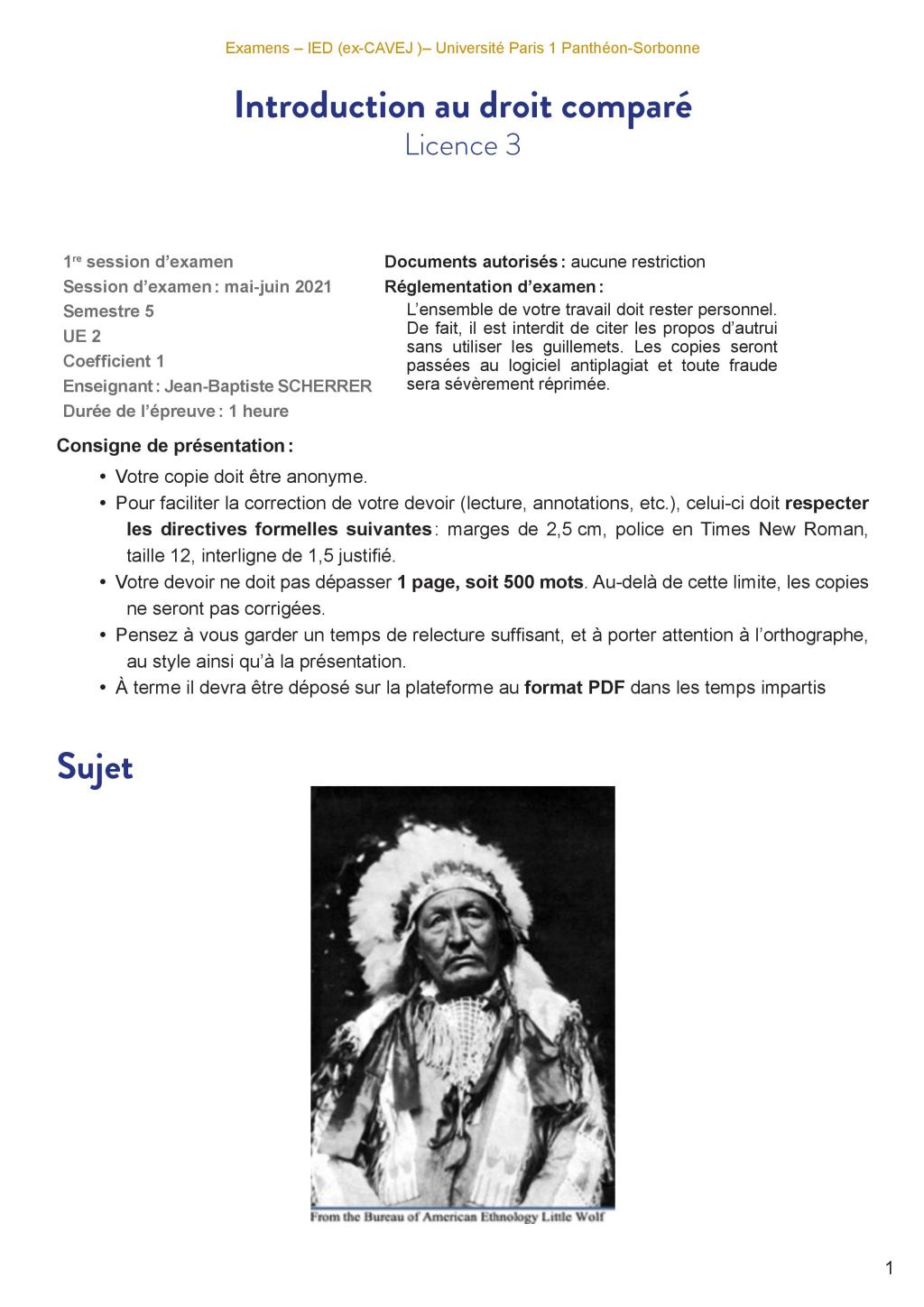Ma copie d&rsquo;introduction au droit comparé qui m&rsquo;a valu un 17&nbsp;(IED/CAVEJ)