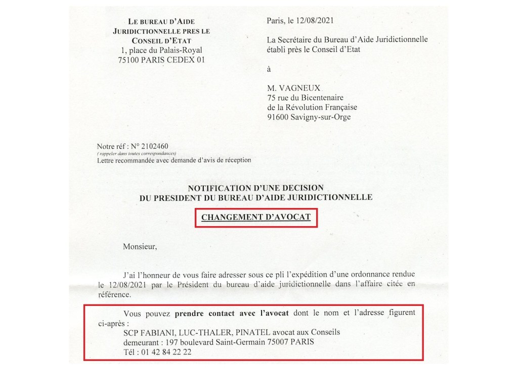 Ces fortiches du Conseil d&rsquo;État (au Bureau d&rsquo;aide juridictionnelle) qui me commettent le même avocat que mon adversaire…