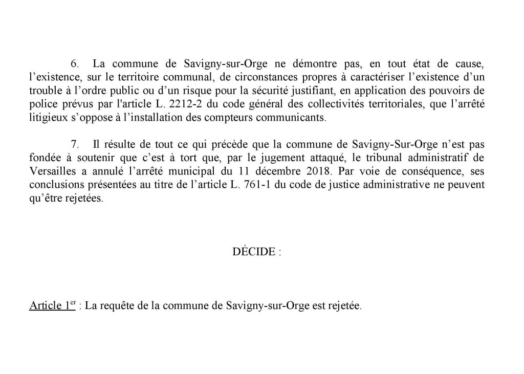 La Cour administrative d&rsquo;appel confirme l&rsquo;annulation de l&rsquo;arrêté anti-Linky de Savigny-sur-Orge
