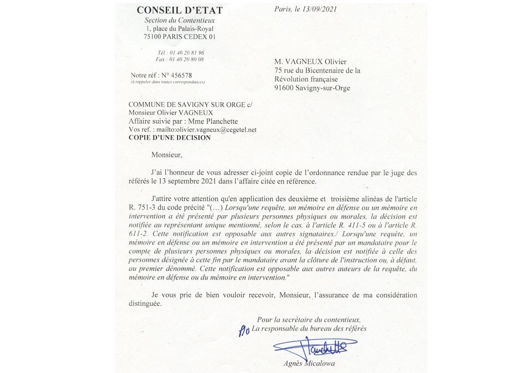 Humiliation suprême pour Jean-Marc DEFRÉMONT : le juge des référés du Conseil d&rsquo;État a rejeté son appel du référé liberté PAR ORDONNANCE&nbsp;!