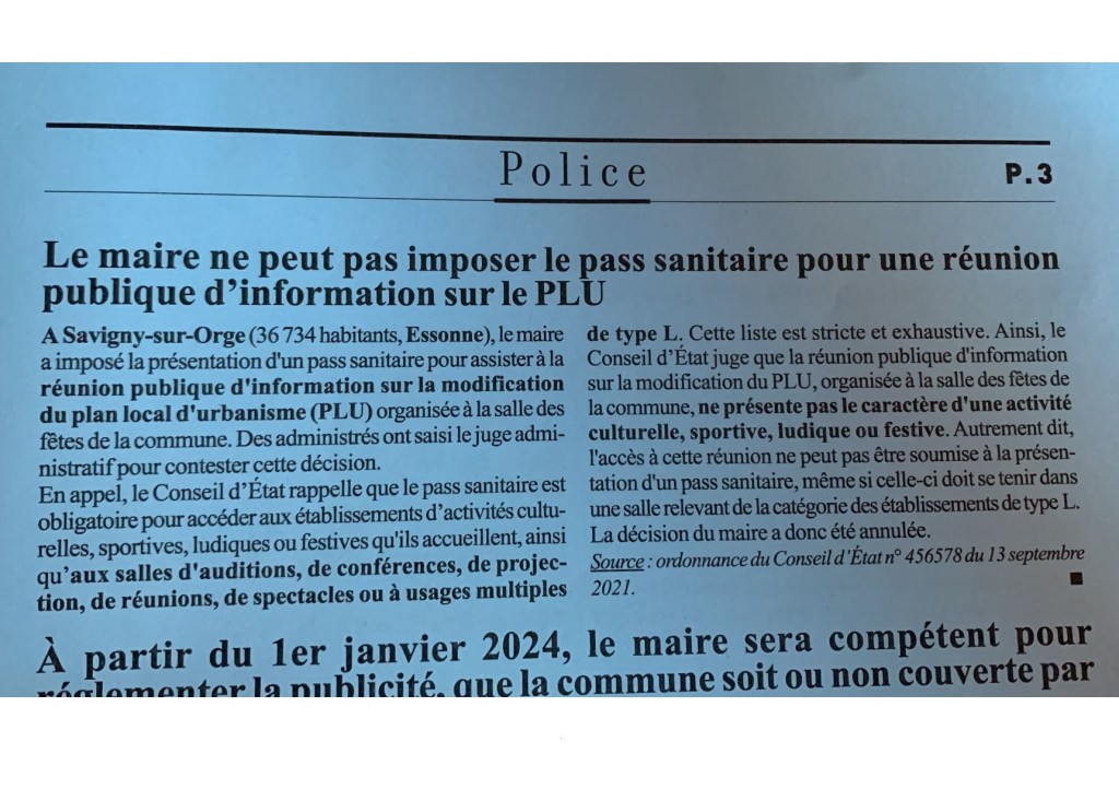 Les exploits d&rsquo;Olivier VAGNEUX et de Jean-Marie CORBIN en page 3 de La Lettre du Maire (publication professionnelle pour les élus) d&rsquo;octobre&nbsp;2021