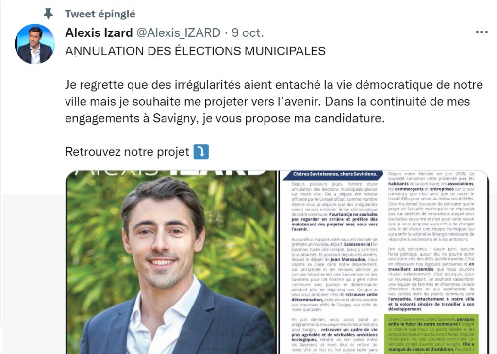 Le fraudeur Alexis IZARD, qui dénonce les fraudes des autres, pris en flagrant délit, fraudant l&rsquo;article L. 51 du code électoral&nbsp;!