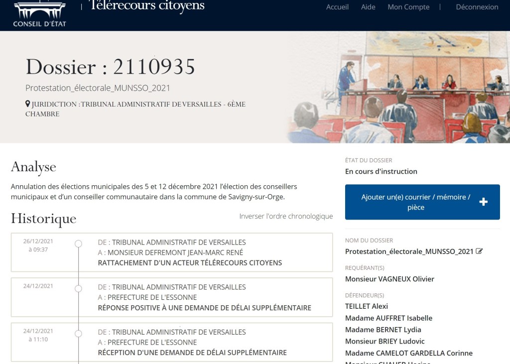 Municipale 2021 à Savigny-sur-Orge : le préfet de l&rsquo;Essonne demande un délai pour intervenir à ma protestation électorale&nbsp;!