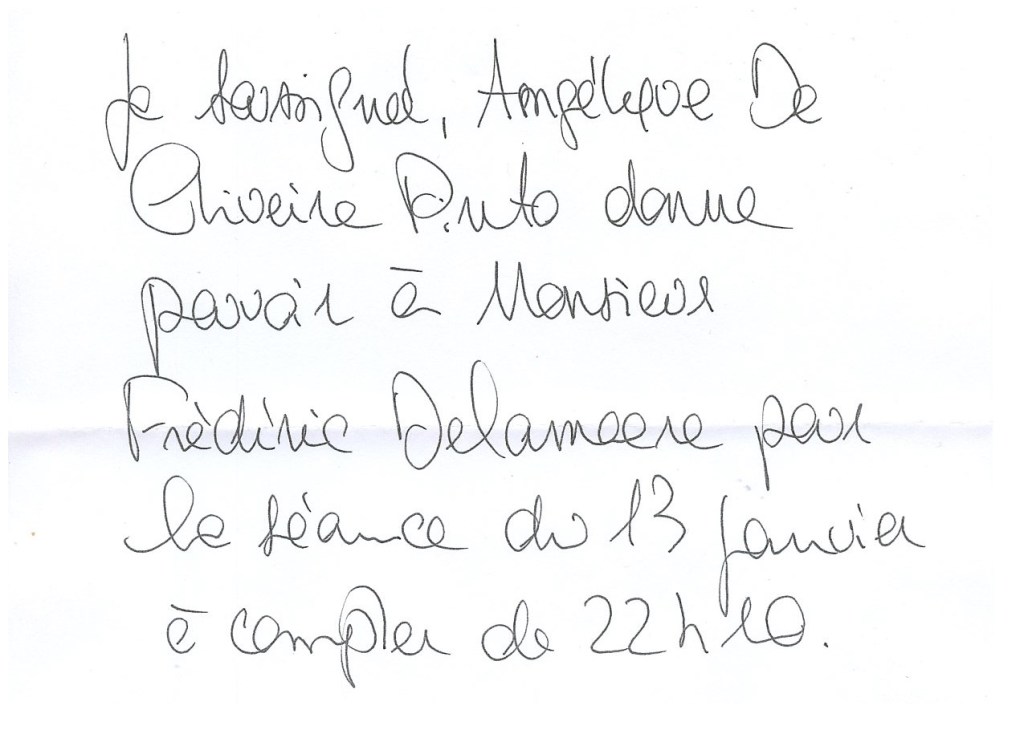 Vais-je porter plainte contre Angélique DE OLIVEIRA PINTO pour faux en écriture publique&nbsp;?