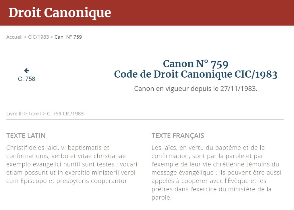 Prendre la parole dans l&rsquo;Église : oui mais commencer par réformer le code de droit canonique&nbsp;!