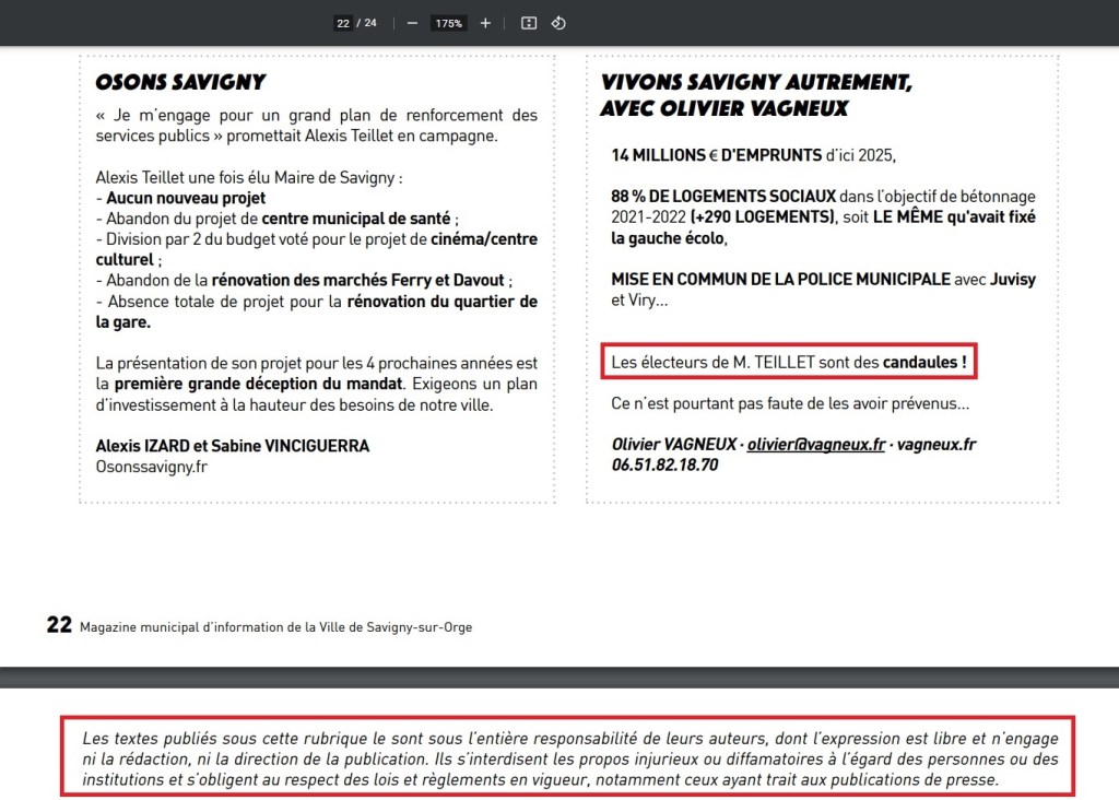 J&rsquo;ai expérimenté l&rsquo;auto-censure des propos injurieux ou diffamatoires à l&rsquo;égard des personnes dans le magazine&nbsp;municipal