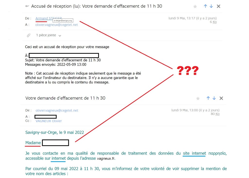 J&rsquo;annonce déposer plainte contre Armand STEIGER pour des faits d&rsquo;atteinte à la vie privée, de violation du secret des correspondances et d&rsquo;usurpation d&rsquo;identité présumée