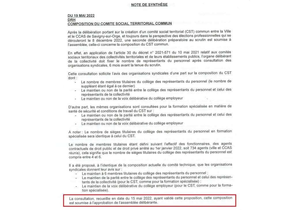 14 mai 2022 : Savigny-sur-Orge connaît déjà le résultat de la consultation de ses syndicats communaux qui sera organisée ce dimanche 15 mai 2022&nbsp;!!!