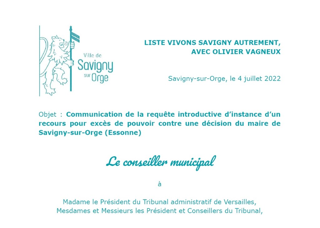 Ma requête contre la décision du maire de Savigny-sur-Orge prise antérieurement au vote de la délibération la justifiant (modification no 3 du Plan local d&rsquo;urbanisme)