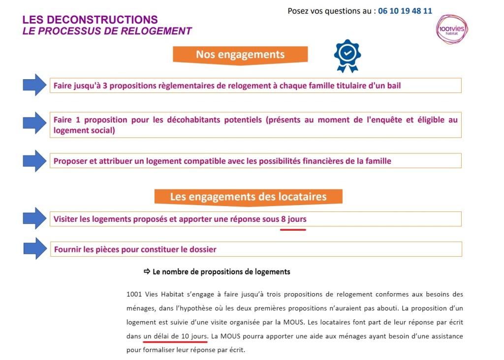 Pris sur le fait : 1001 Vies Habitat (Chloé PETITGAS) reconnaît publiquement enfreindre la charte de relogement de Grand-Vaux à Savigny-sur-Orge