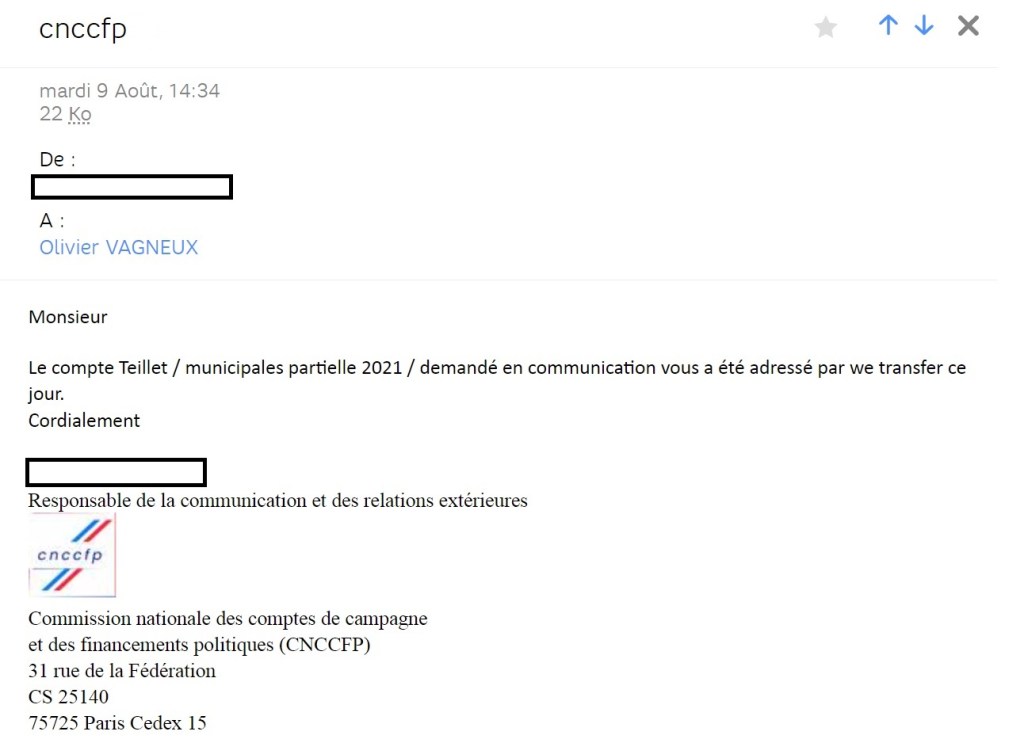 Comment j&rsquo;ai obtenu, par dérogation, la communication du compte de campagne d&rsquo;Alexis TEILLET à la municipale partielle 2021 de Savigny-sur-Orge ‽