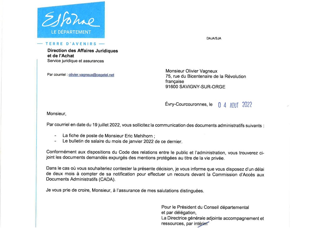 Sympa, la planque d&rsquo;Éric MEHLHORN au Département de l&rsquo;Essonne pour 4 225 euros mensuels&nbsp;!
