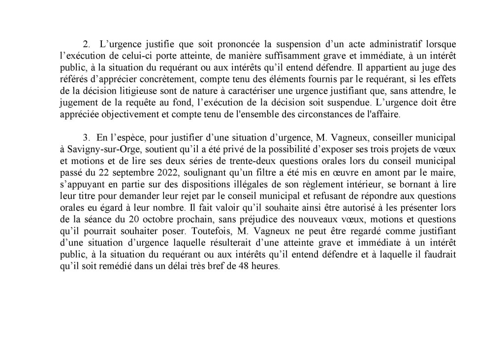 Nouvel échec de référé liberté : poser des questions orales et présenter des vœux et motions ne sont pas des libertés fondamentales…