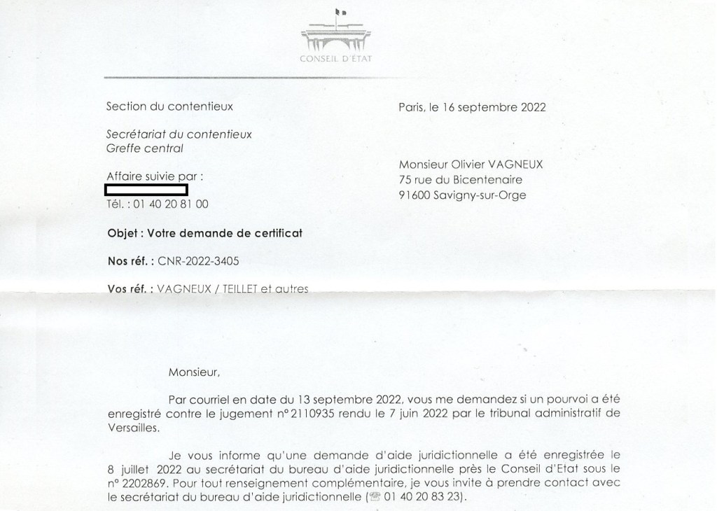 Fin du suspense : Olivier VAGNEUX est le seul à pouvoir faire appel de la municipale 2021 à Savigny-sur-Orge ; il agira le 14 octobre&nbsp;2022