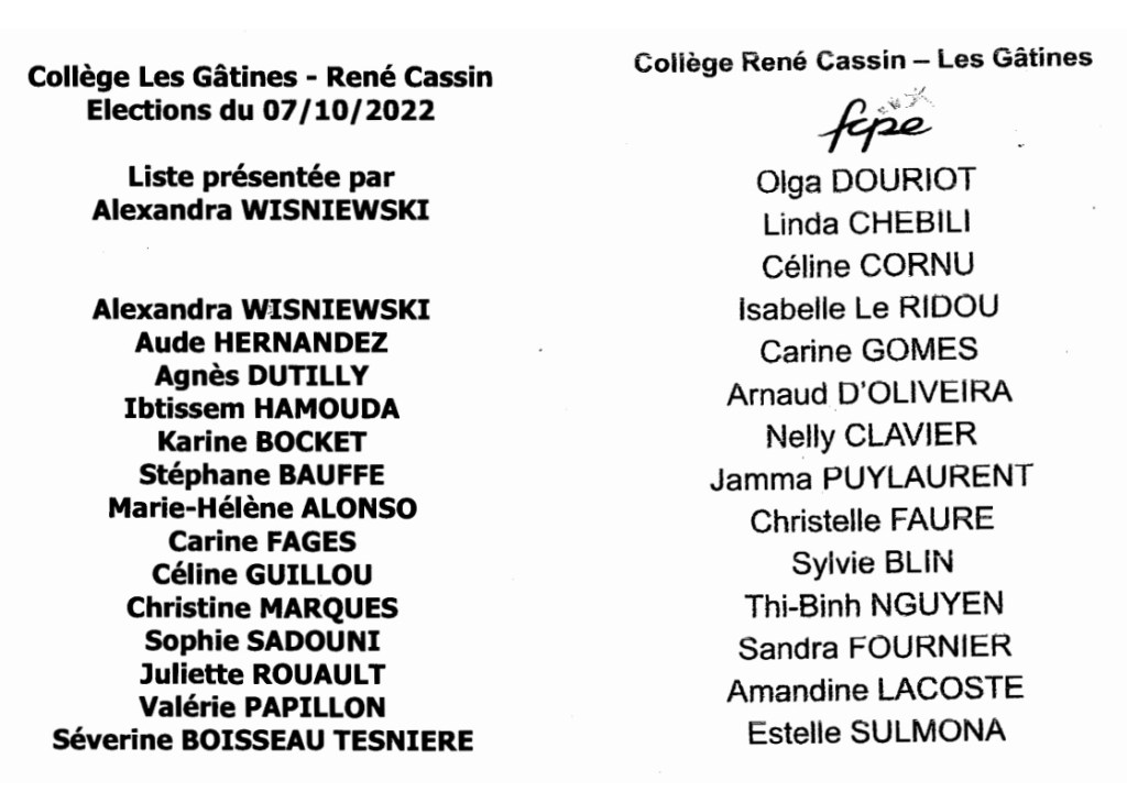 Souhaitons à Aude HERNANDEZ d&rsquo;être plus active au conseil d&rsquo;administration du collège Les Gâtines qu&rsquo;en Conseil&nbsp;municipal
