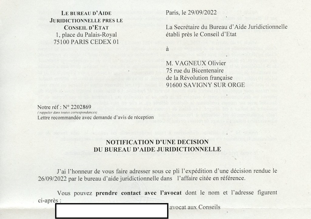 Même le Conseil d&rsquo;État, en m&rsquo;accordant l&rsquo;aide juridictionnelle totale, soutient que je peux obtenir l&rsquo;annulation de l&rsquo;élection (et l&rsquo;inéligibilité) d&rsquo;Alexis&nbsp;TEILLET