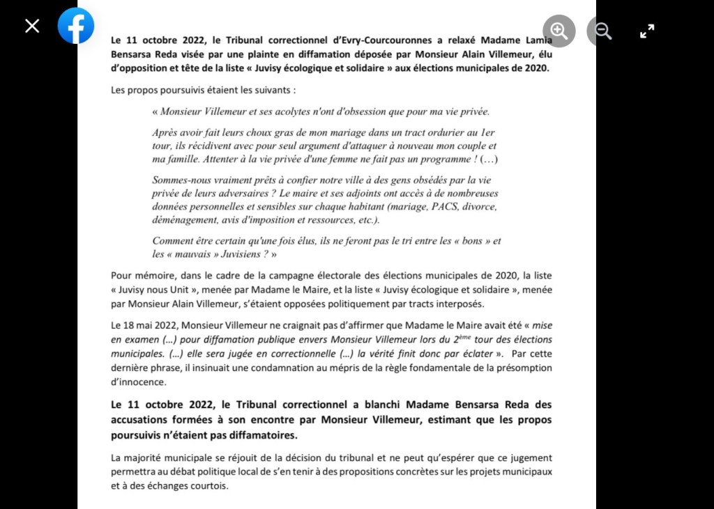 Mort de rire ! Lamia BENSARSA REDA fait exactement ce qu&rsquo;elle reproche à Alain VILLEMEUR&nbsp;!