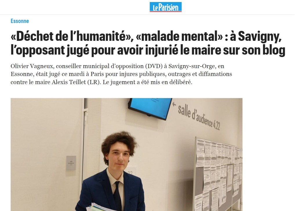 À l&rsquo;audience des plaidoiries de l&rsquo;affaire TEILLET contre VAGNEUX du 18 octobre&nbsp;2022