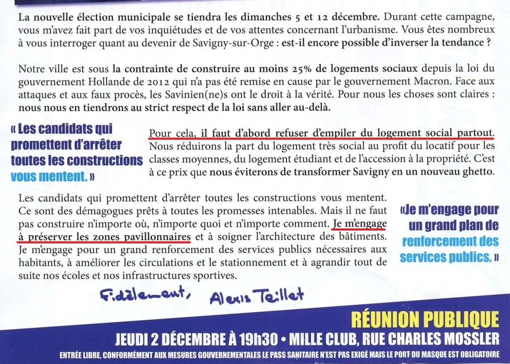 TRAHISON ! Alexis TEILLET autorise un programme de construction de 96 logements en plein dans la zone pavillonnaire&nbsp;!