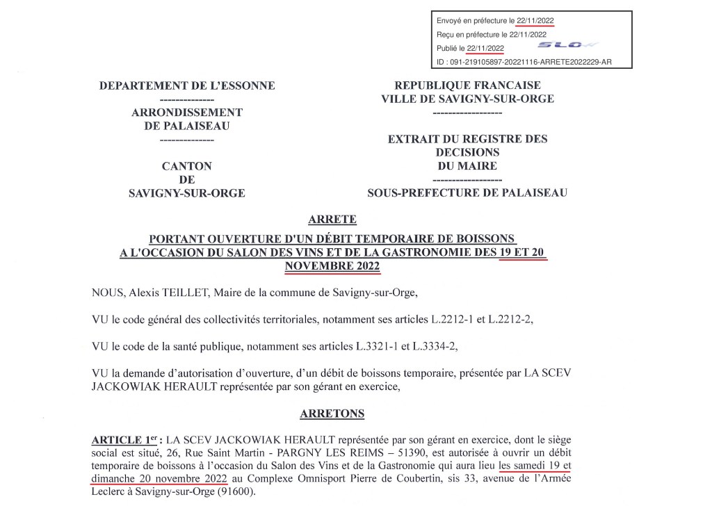 Mort de rire : aucun des commerçants du salon de la gastronomie 2022 de Savigny-sur-Orge n&rsquo;était autorisé à vendre de l&rsquo;alcool&nbsp;!!!