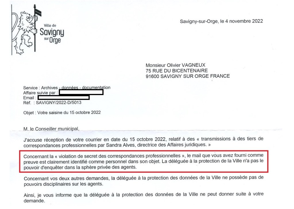 La dernière clownerie d&rsquo;Alexis TEILLET : excuser le délit d&rsquo;atteinte au secret des correspondances professionnelles de l&rsquo;administration publique par la « sphère privée&nbsp;»