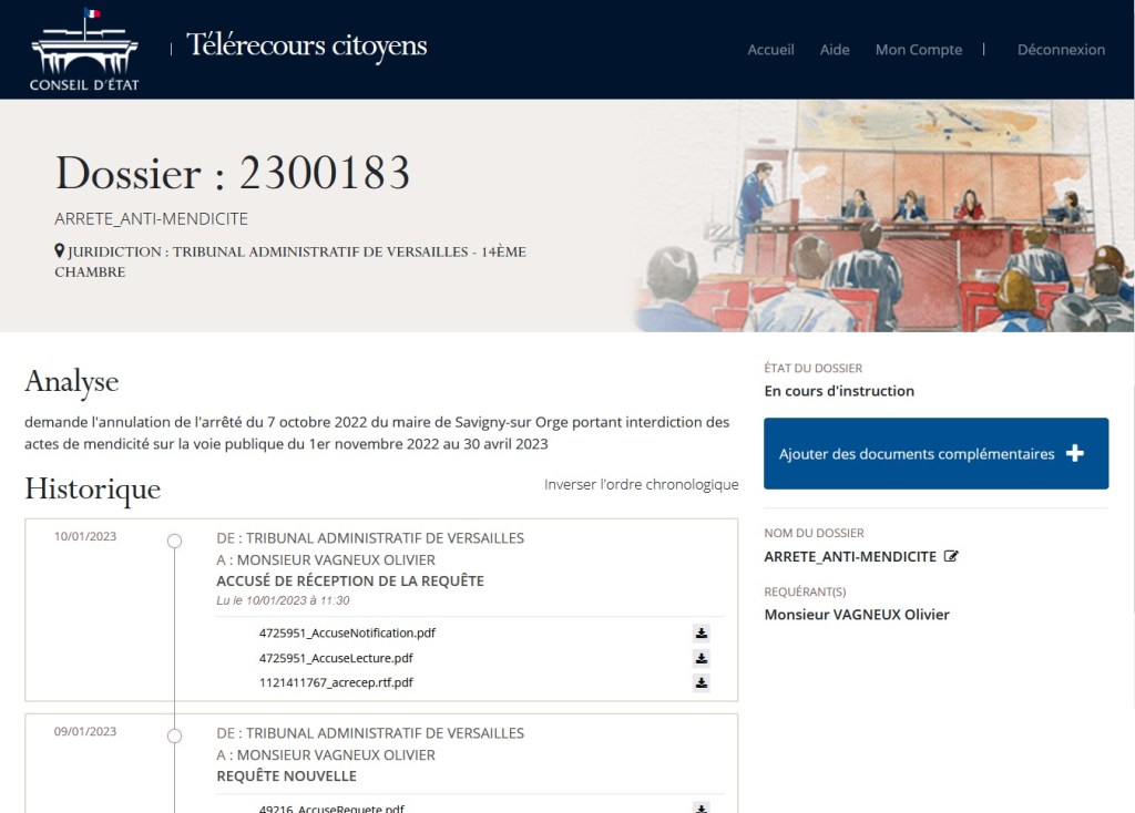 J&rsquo;ai déposé un recours contre l&rsquo;arrêté anti-mendicité du maire de Savigny-sur-Orge