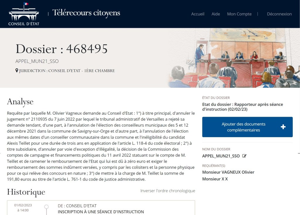 Annulation de l&rsquo;élection municipale 2021 à Savigny-sur-Orge : l&rsquo;affaire est passée en séance d&rsquo;instruction