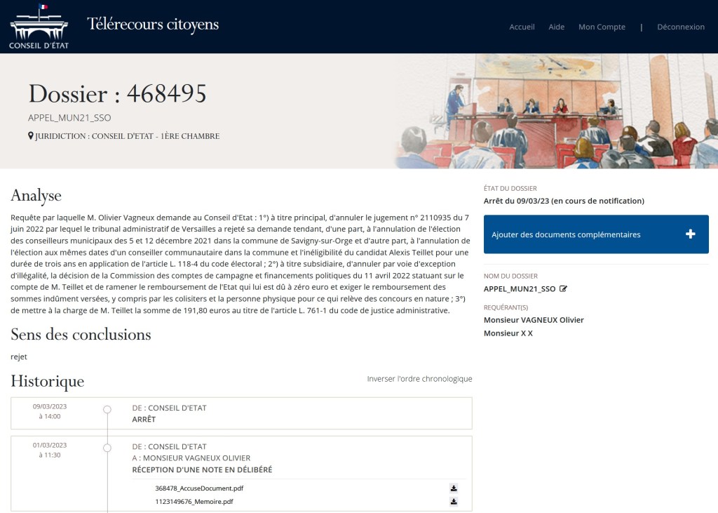 Pas de troisième élection municipale à Savigny-sur-Orge : le Conseil d’État rejette mon&nbsp;appel…