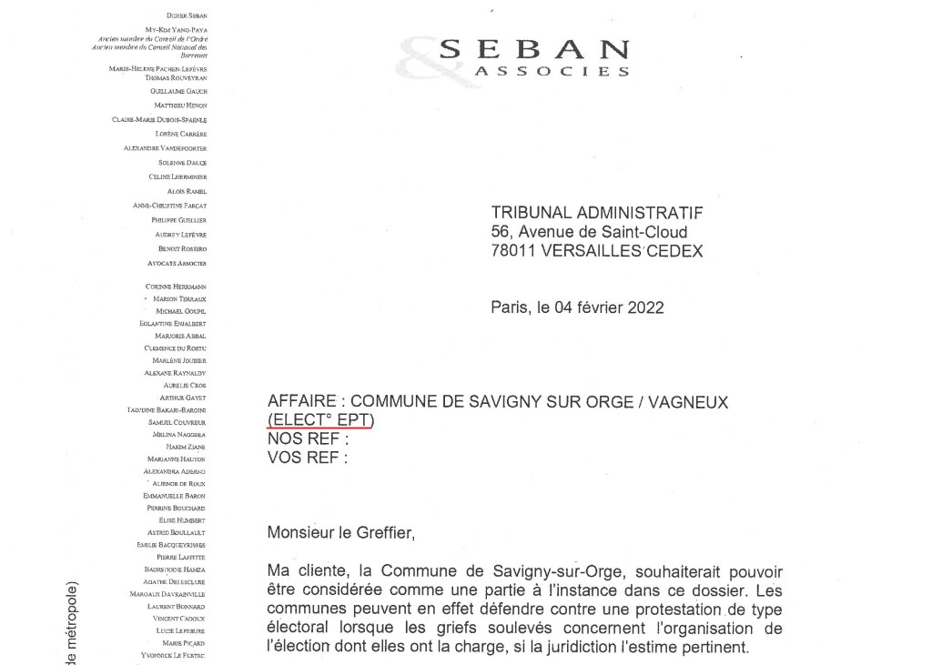 Savigny-sur-Orge : Merci Léa LUNA d&rsquo;avoir fait écrire à Alexis TEILLET qu&rsquo;il aurait eu recours à une pratique de travail dissimulé. J&rsquo;en ai bien informé la juge d&rsquo;instruction !