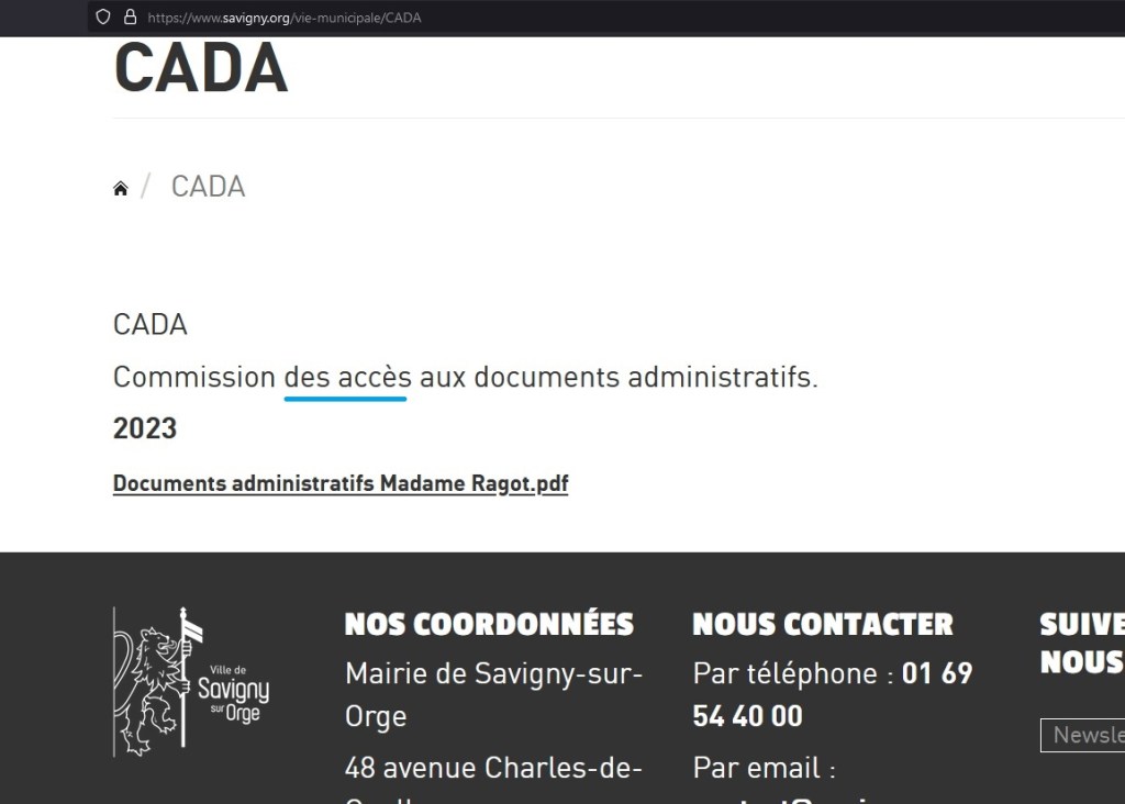 La Ville de Savigny-sur-Orge se dote EN-FIN d&rsquo;une page dédiée « aux » accès aux documents administratifs sur son site&nbsp;internet