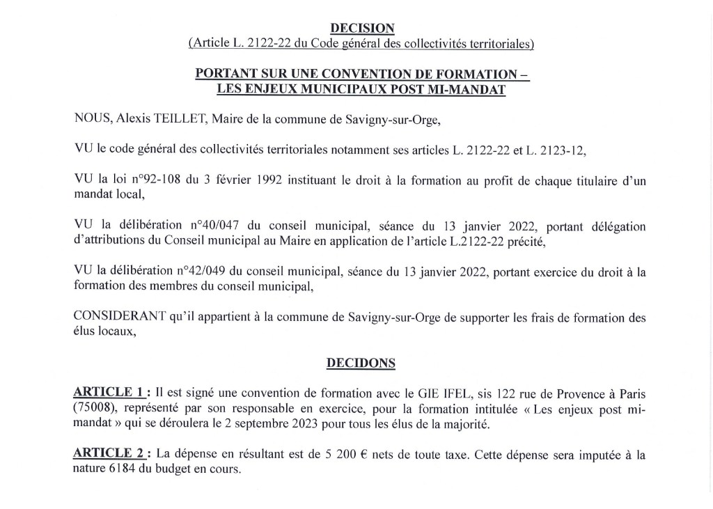 Mort de rire ! La majorité municipale d&rsquo;Alexis TEILLET, qui n&rsquo;a rien fait depuis 2 ans, va se former aux « enjeux post mi-mandat&nbsp;»