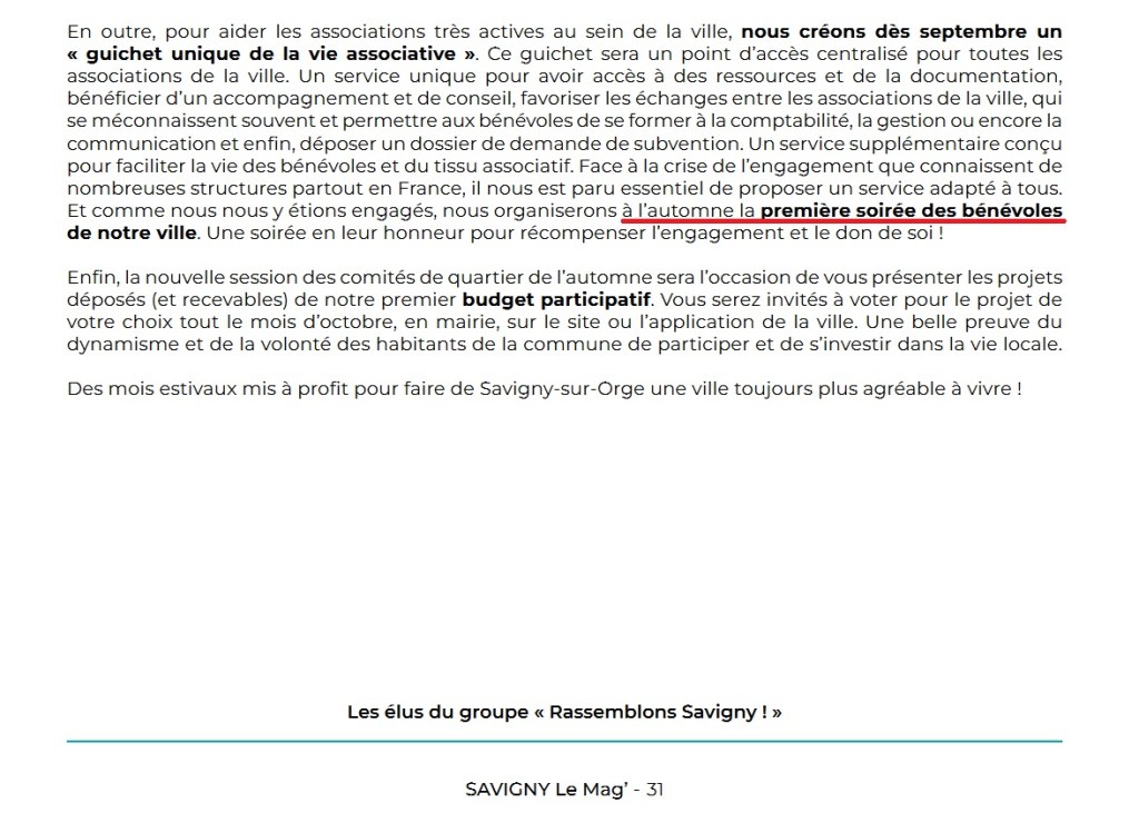 Savigny-sur-Orge : le maire reporte la soirée des bénévoles qu&rsquo;il avait annoncée en grande pompe pour le 20 octobre&nbsp;2023