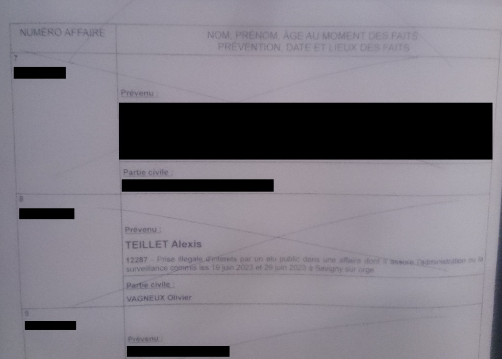 Honte de rien ! Le prévenu Alexis TEILLET ne s’est même pas présenté à l’audience de fixation de son procès pour prise illégale d’intérêts !!!