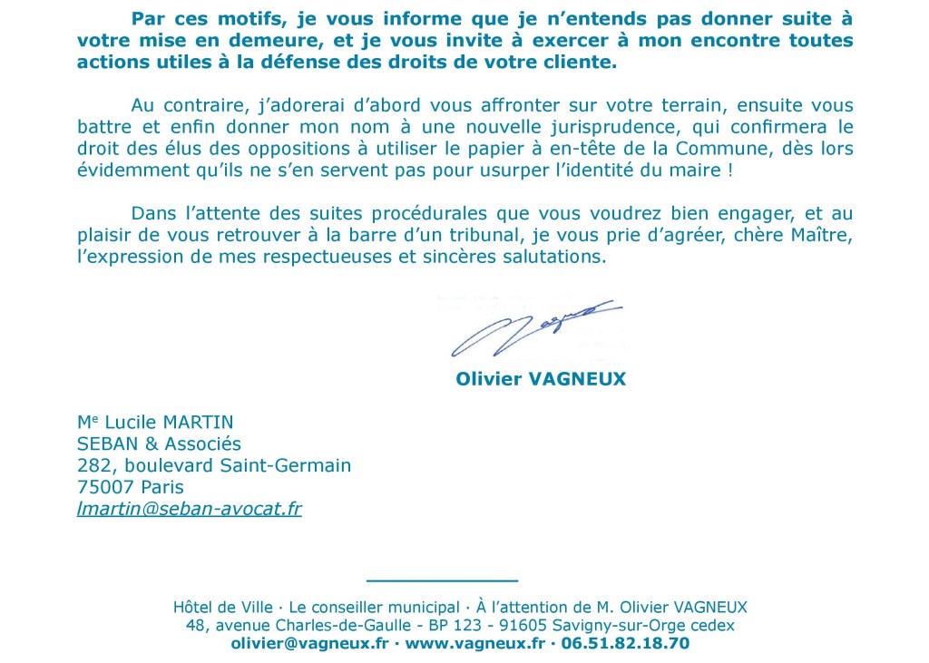 La dernière d&rsquo;Alexis TEILLET : la Commune de Savigny-sur-Orge m&rsquo;accuse d&rsquo;usurper son identité visuelle.&nbsp;¯\_(ツ)_/¯