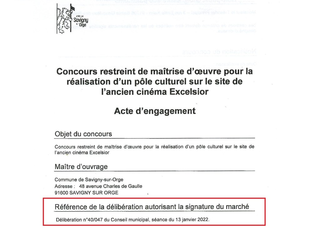 Mort de rire ! Le contrat du marché de construction du centre culturel de Savigny vicié dès la première page&nbsp;!