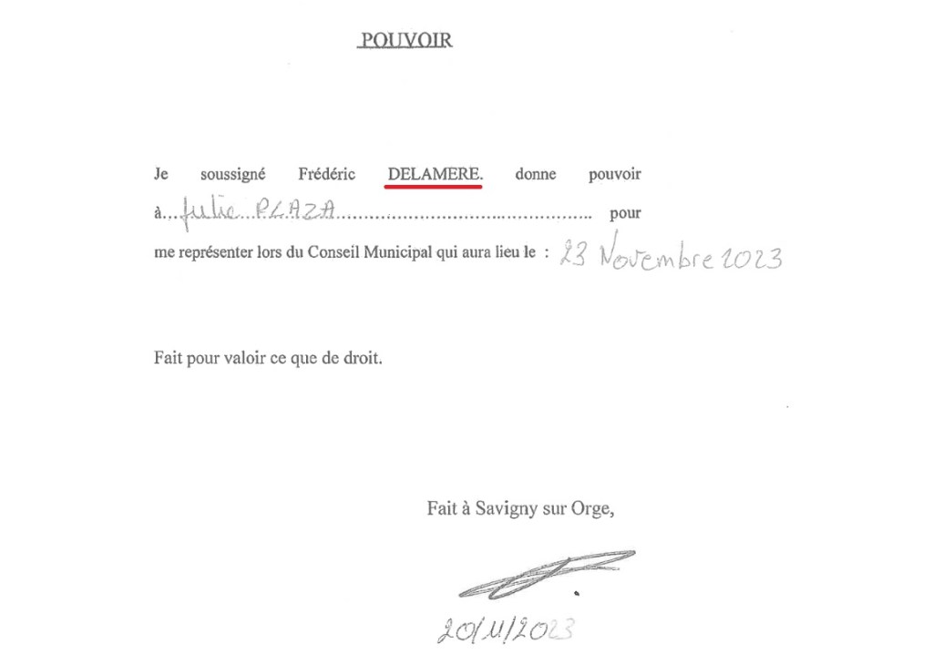 Mdddddddr (avec beaucoup de d) : Frédéric DELAMAERE qui ne sait même plus écrire son nom de famille… [Fausse délégation de&nbsp;vote]