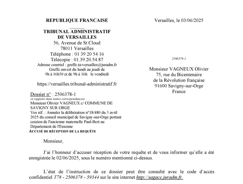 Une élue municipale, suppléante au Département, se trouve-t-elle en situation d&rsquo;intéressement à délibérer sur une cession de biens communaux au Département ? Olivier VAGNEUX a contesté les cessions au Département de l&rsquo;école maternelle Paul-Bert et du collège&nbsp;Paul-Bert