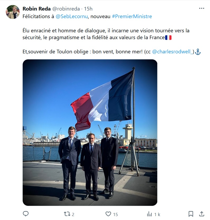 Robin REDA disponible pour être ministre !!! Poke Sébastien&nbsp;LECORNU