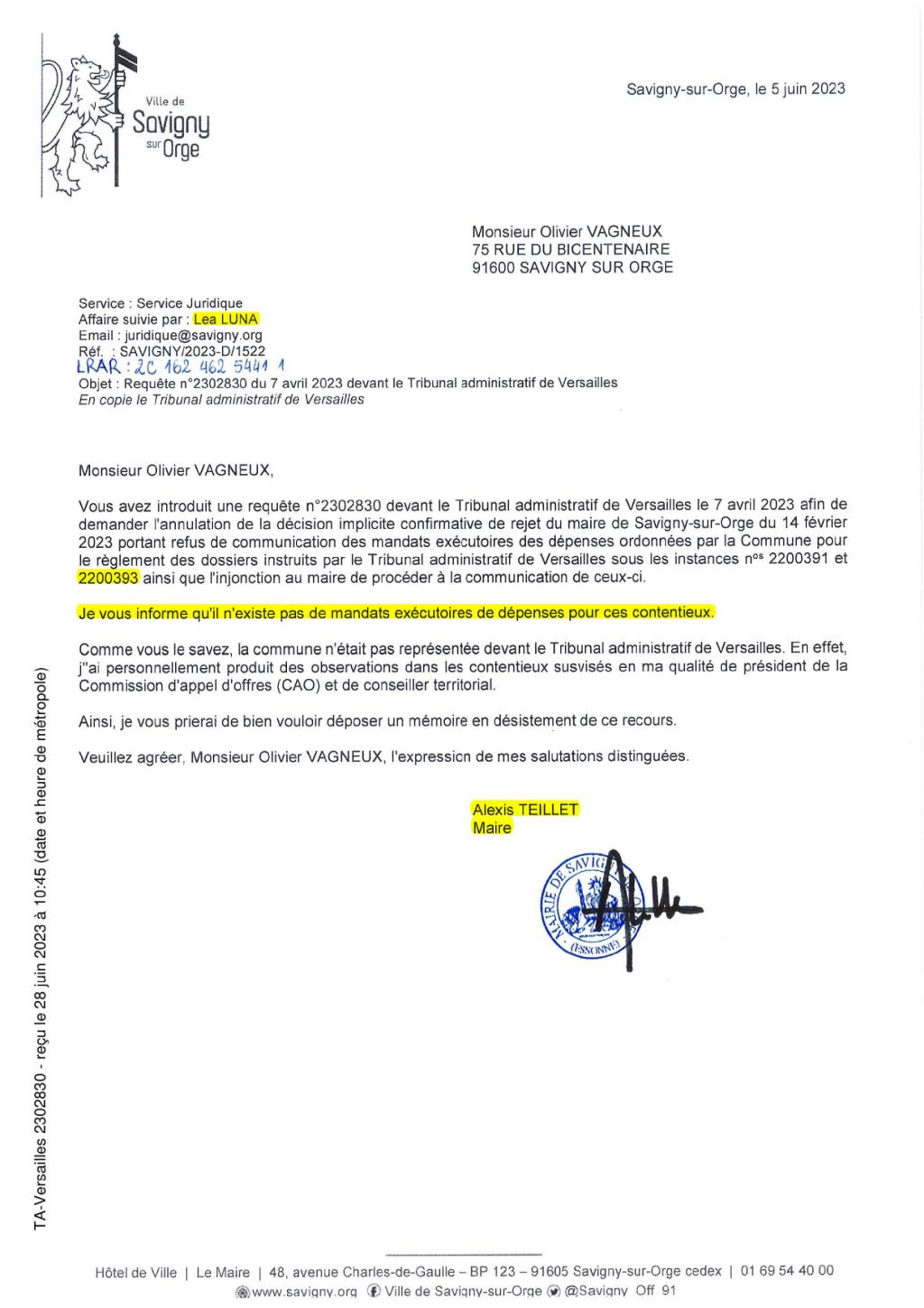La juriste Léa LUNA surprise en train de faire mentir Alexis TEILLET au Tribunal administratif&nbsp;!!!