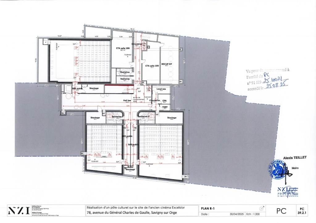 Lourd ! Le cinéma « saint Alexis TEILLET » de Savigny-sur-Orge de 399 places ne pourra accueillir que 320 spectateurs en simultané ! (effectif maximum autorisé par les règlements&nbsp;incendies)