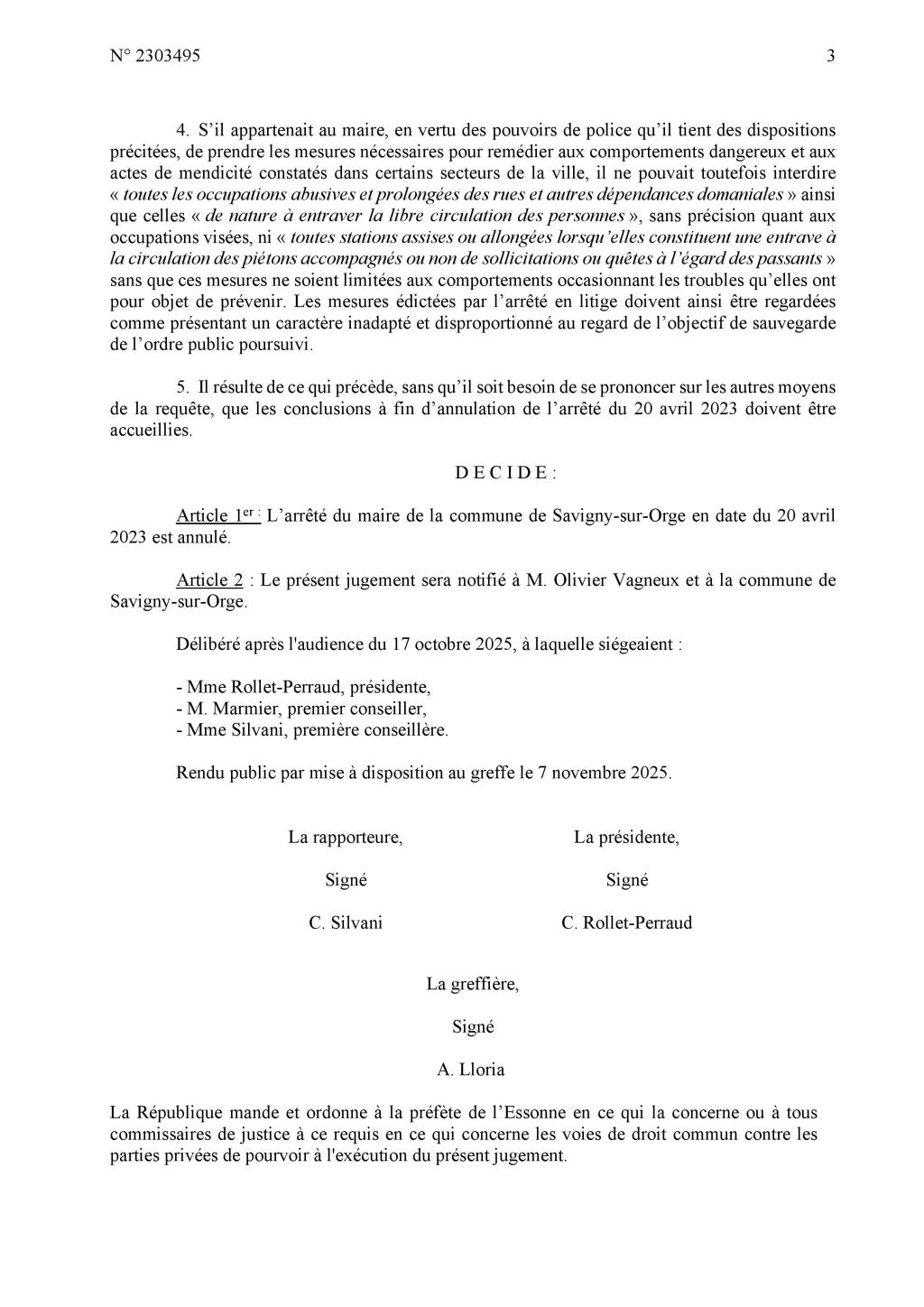 Le Tribunal administratif de Versailles a annulé le second arrêté anti-mendicité du maire de Savigny-sur-Orge