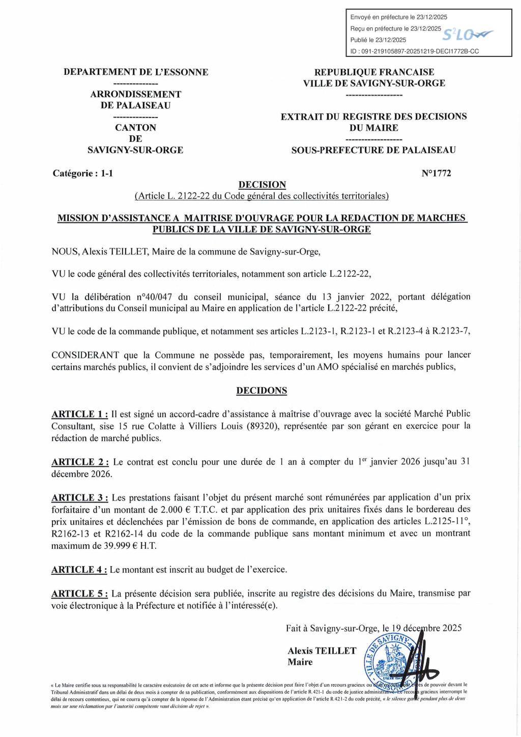 Droit de suite : la Mairie de Savigny-sur-Orge obligée de sous-traiter au privé la rédaction de ses marchés publics&nbsp;!!!