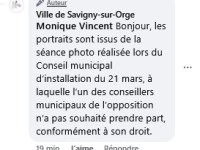 Mort de rire : le service communication de la Commune de Savigny-sur-Orge avoue que Nicolas SIMMENAUER est venu juste pour la photo, puis qu&rsquo;il s&rsquo;est barré sans rester à la séance du conseil municipal du 21 mars&nbsp;2026