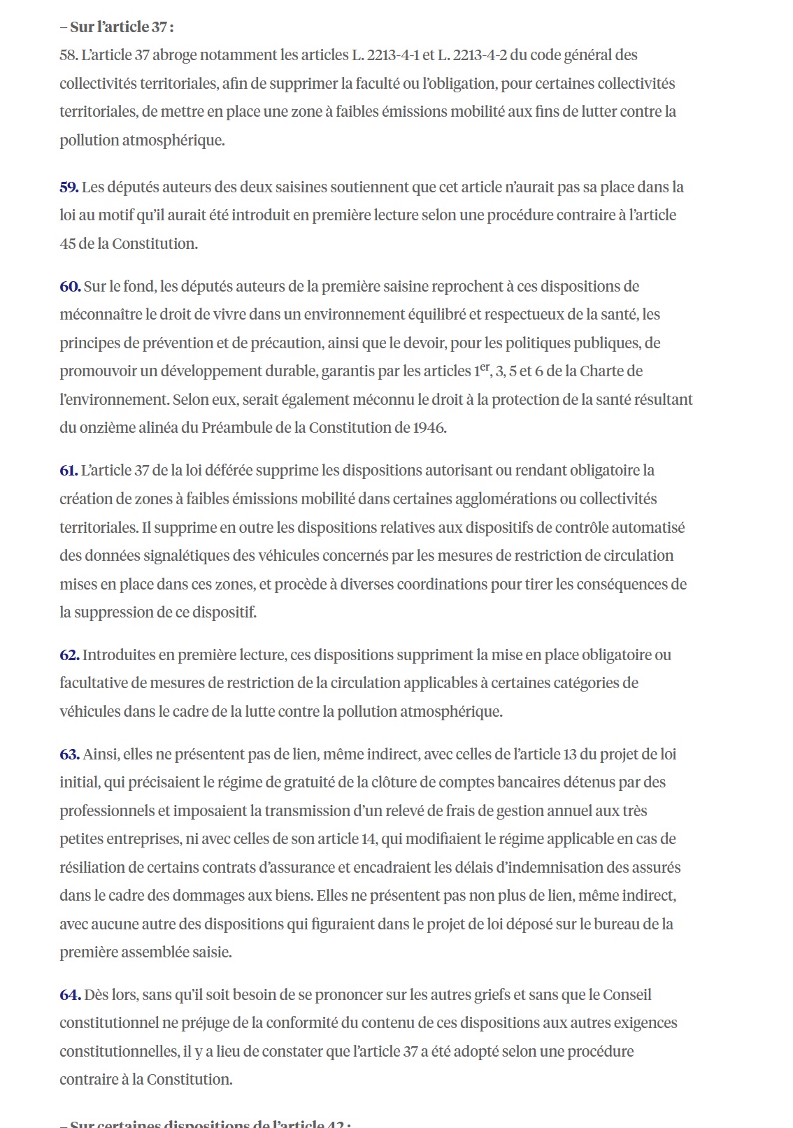 Suppression des ZFE : pourquoi le Conseil constitutionnel a eu RAISON, en droit, de la censurer de la loi de simplification de la vie&nbsp;économique