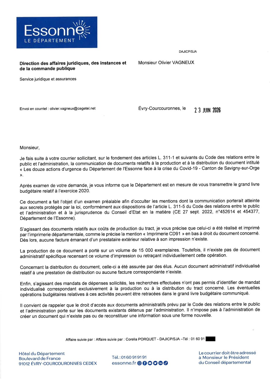 15 000 impressions ; ça fait beaucoup pour des documents seulement disposés à l&rsquo;entrée des bâtiments départementaux du canton [Tract Covid-19 de Brigitte VERMILLET et d&rsquo;Éric&nbsp;MEHLHORN]